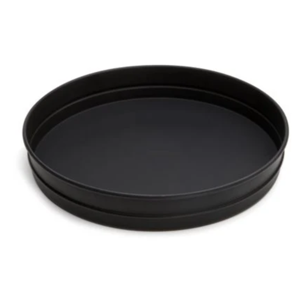 PLAQUE A PIZZA EN ACIER NOIR PROFOND 10"X1.5"