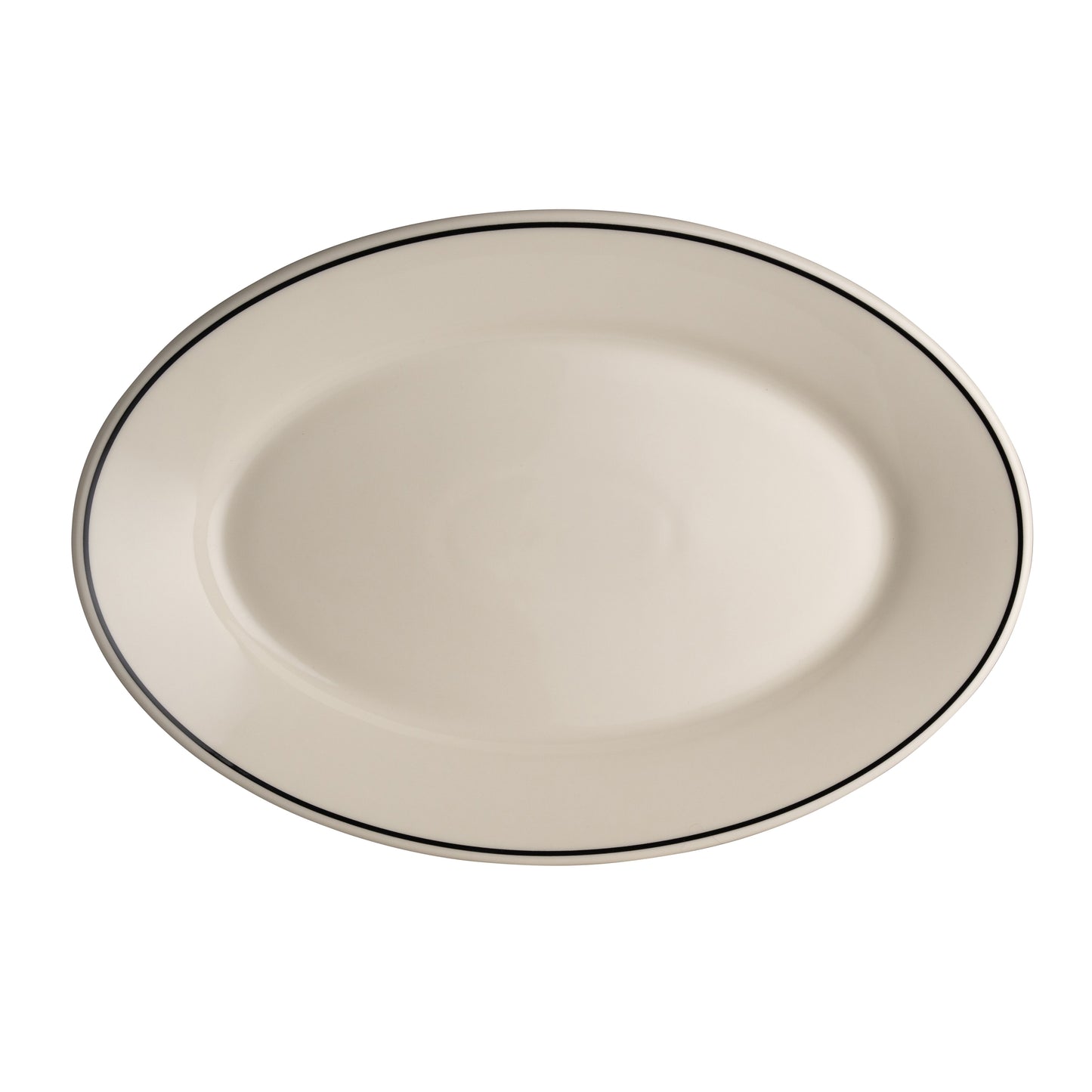 ASSIETTE OVAL 15 7/8''X11 3/8'' IN LIGNE NOIR