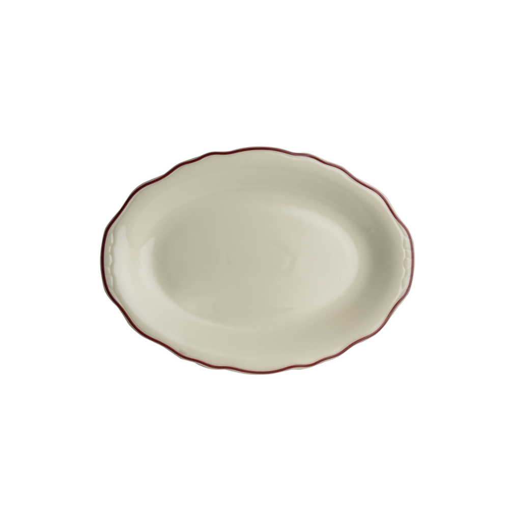 PLATTER OVAL 12 5/8'' X 9''CAROLYN STYLELINE MAROON