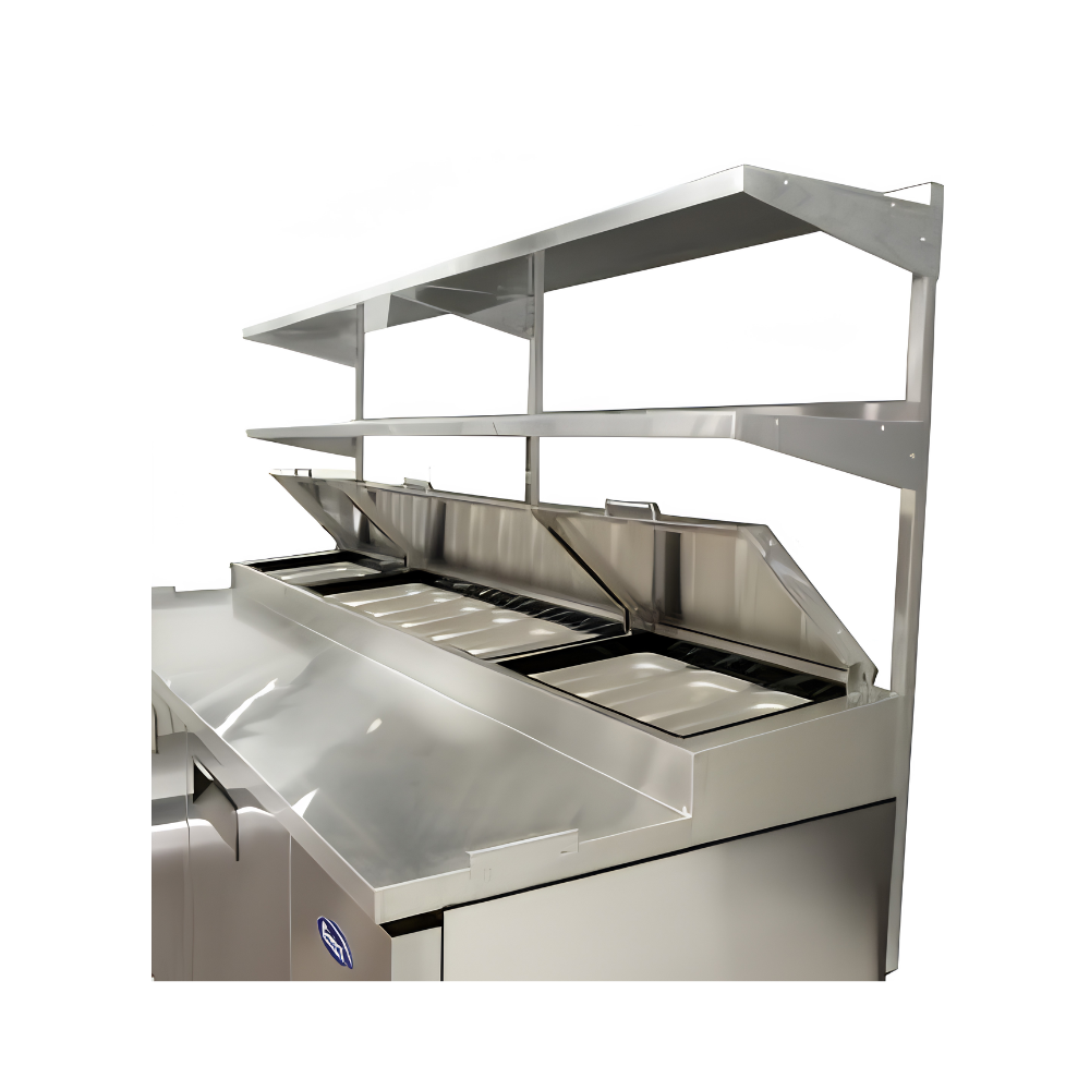 DOUBLE OVERSHELF FOR PIZZA PREP TABLE 67" X 14" X 47"H