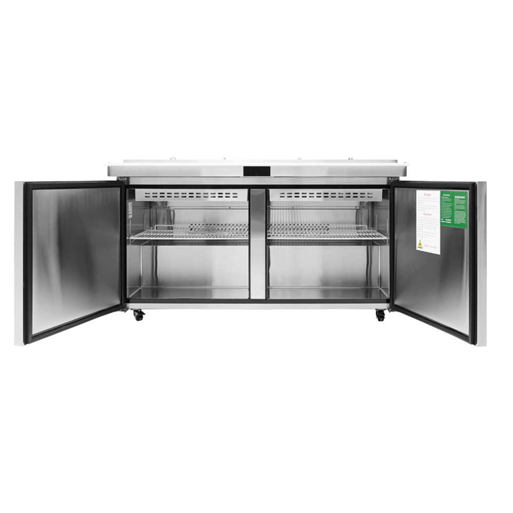 PREPARATION TABLE 60'' MEGA TOP 24 PANS, 17.2 CU/FT, NIGHT COVER