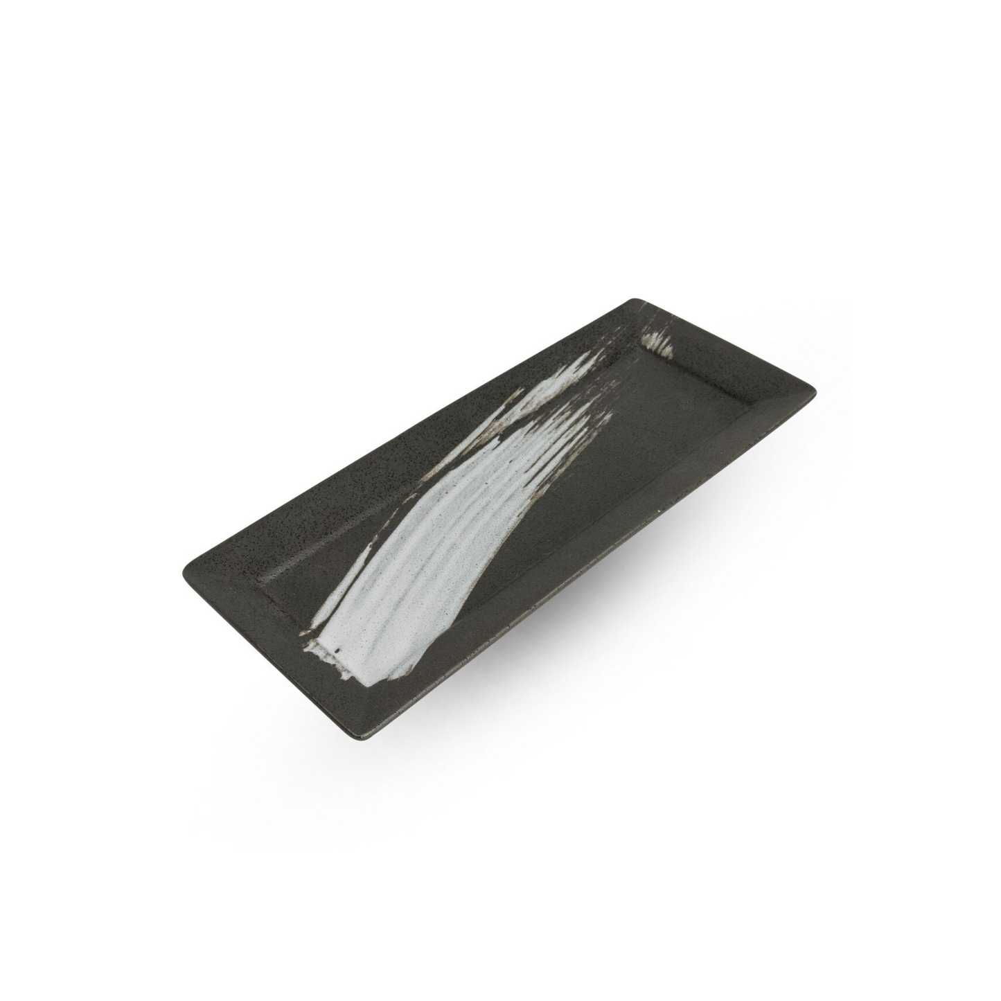 HAKE BRUSHSTROKE BLACK RECTANGULAR PLATE L X 5''W – 11.5"