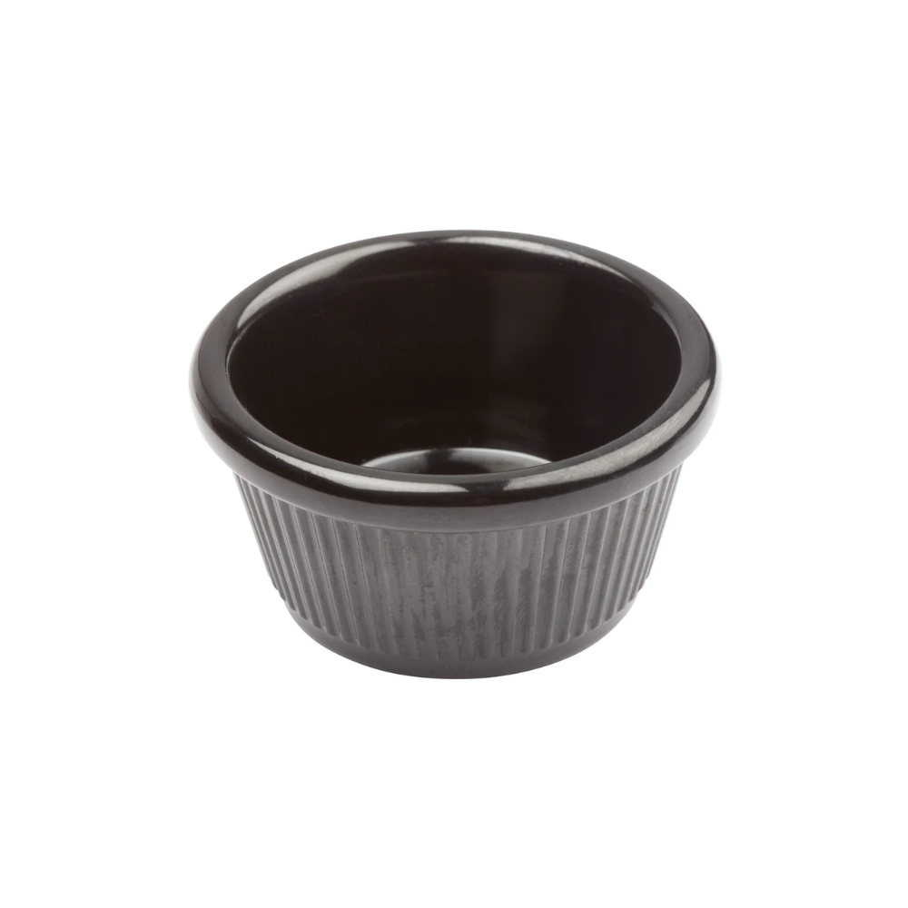 Fluted Melamine Ramekins, Black, – 4 oz