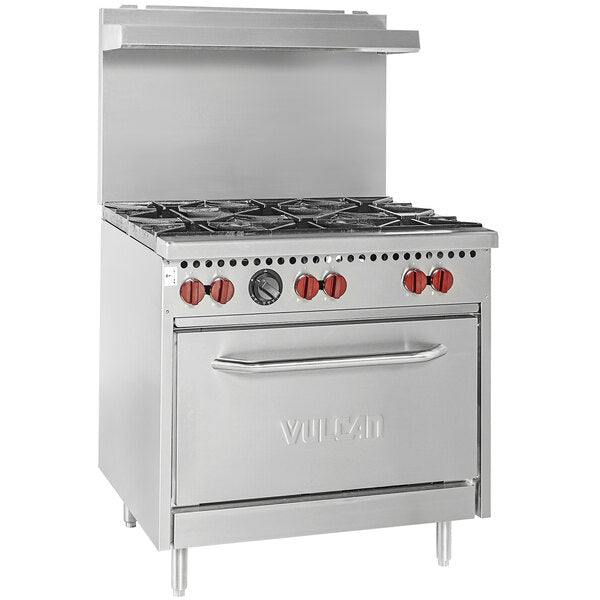 RANGE 36", 6 BURNERS WITH STANDARD OVEN, 198000BTU, PRO/GAS