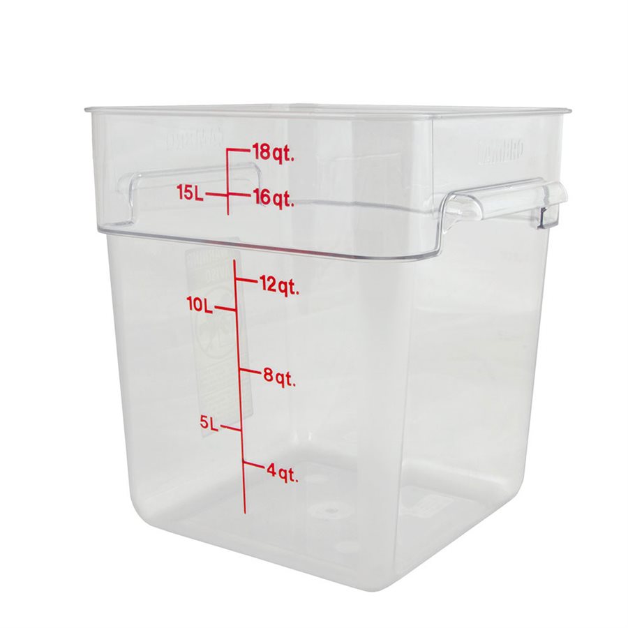 Cambro 18SFSP148 CamSquare® 18 qt. White Polyethylene Food Storage Container  