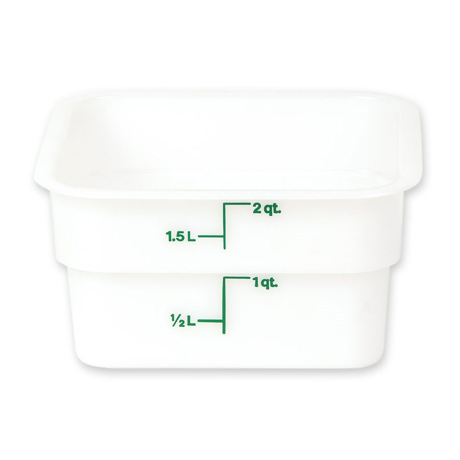 Food Storage Container, 6 Qt, Plastic, White, Square, Cambro 6SFSP148