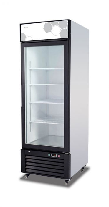 one door glass freezer