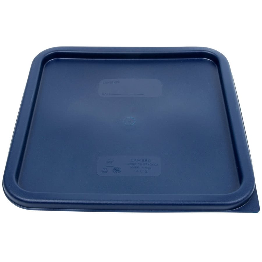 Choice 12, 18, and 22 Qt. Blue Square Polypropylene Food Storage Container  Lid