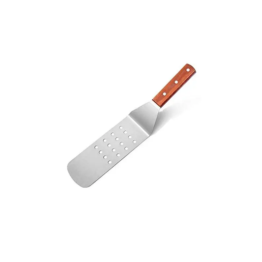 SPATULA PERFORATED 14.5'' WOOD HANDLE
