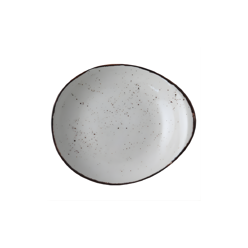 ASSIETTE A PATES "PEBBLE" 8.2" X 9.6" BLANC