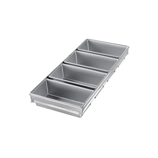 4-STRAP GLAZED ALUMINIZED STEEL BREAD LOAF PAN - 8" X 4" X 2 1/2"