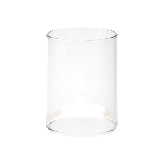 GLOUSE EN VERRE TRANSPARENT CYLINDRIQUE  5X3"