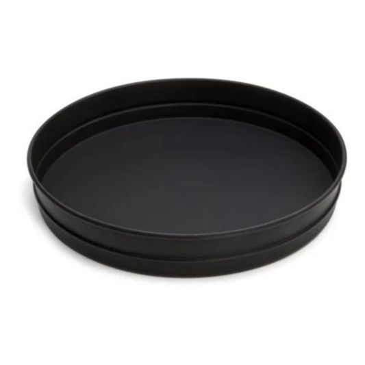 PLAQUE A PIZZA EN ACIER NOIR PROFOND 10"X1.5"