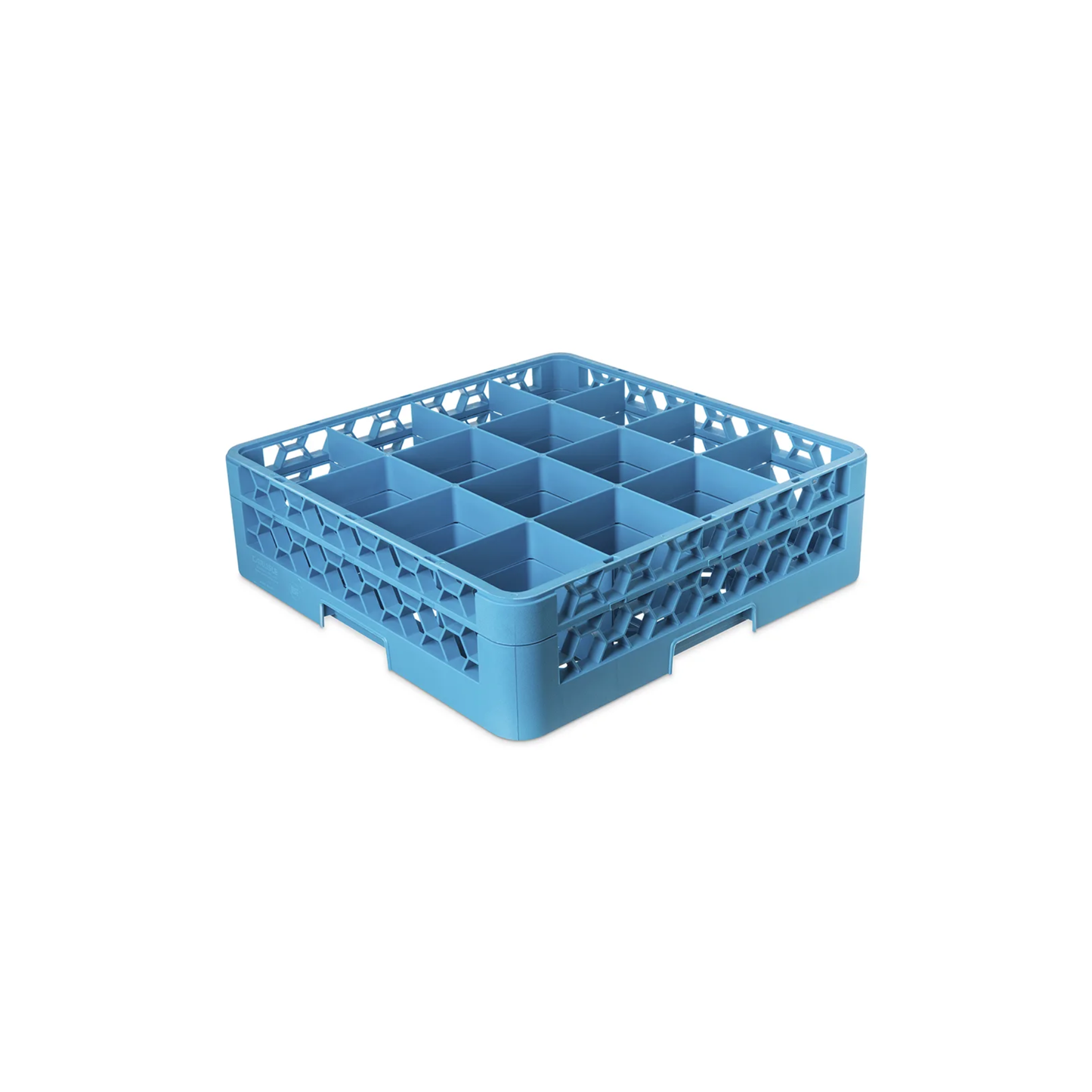 FULL SIZE 16–COMPARTMENT RACK FOR MAXIMUM GLASS HEIGHT 7–11/16" BLUE