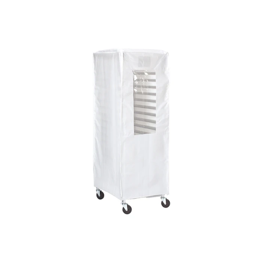 RACK COVER 23 W × 28 D × 62 H END LOAD POLYESTER WHITE WITH WINDOW