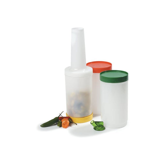 STOR'N POUR 1 COMPLETE QUART VARIOUS COLORED CAPS