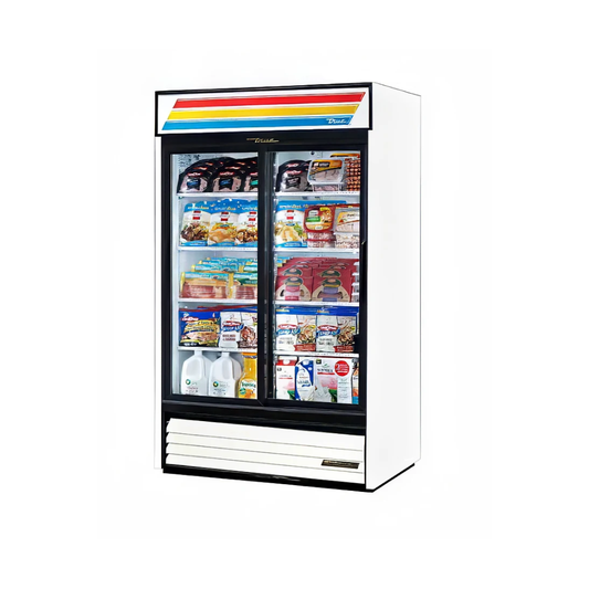 RÉFRIGÉRATEUR 2 PORTES COULISSANTES, BLANC, 47"X29,5"X78,5"H