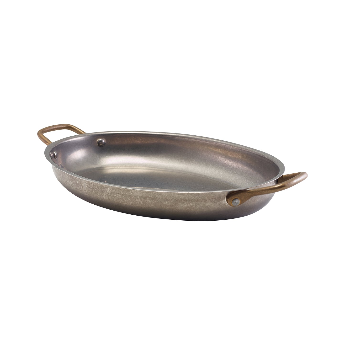 PLAT OVAL DE 14 1/4 PO X 8 1/4 PO X 2 1/4 PO (1 1/4 QT) EN INOX VINTAGE