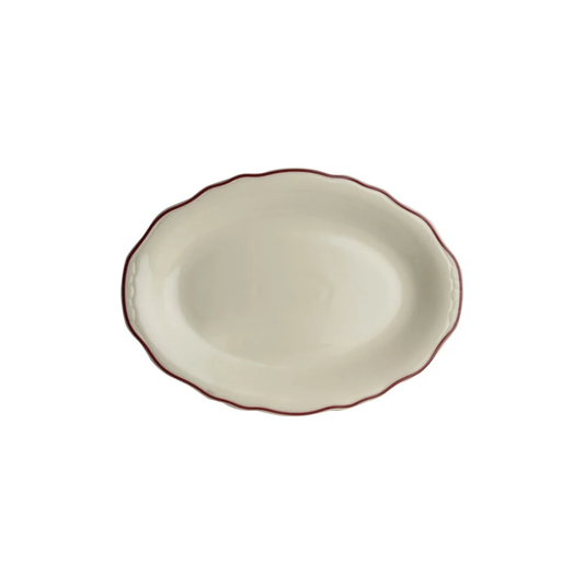 PLATE OVAL 7.75''X5.5'' MAROON