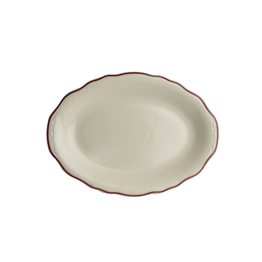 OVAL PLATTER MAROON 9.9"X7"