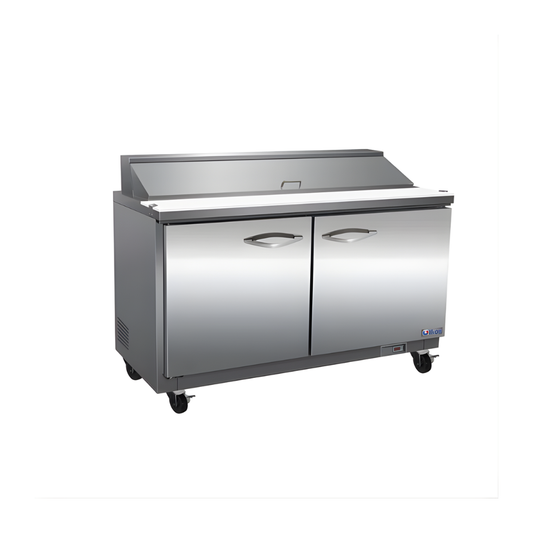 TABLE PREPERATION REFRIGERE 48" 2 PORTE 12 PAN 48.2 X 29.9 X 43.2