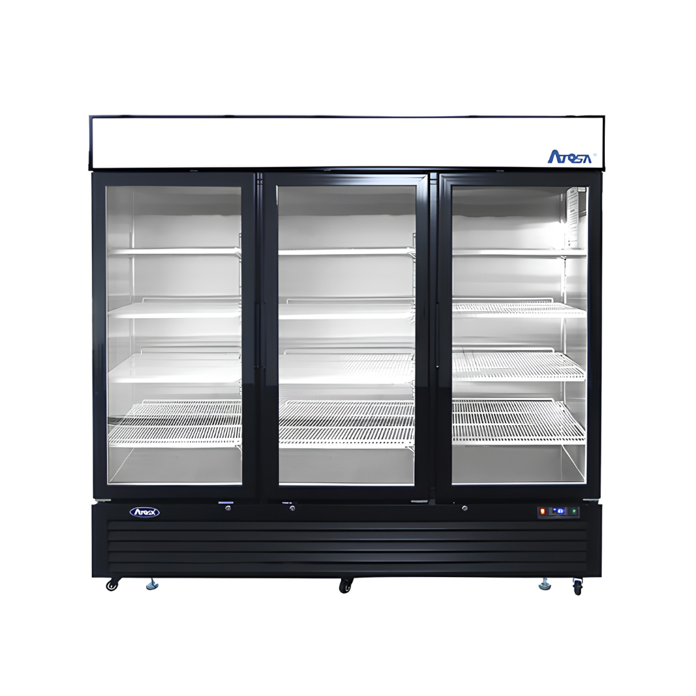 REACH-IN FREEZER 3 GLASS DOORS BLACK, 68 CU/FT, 82"X32"X81H