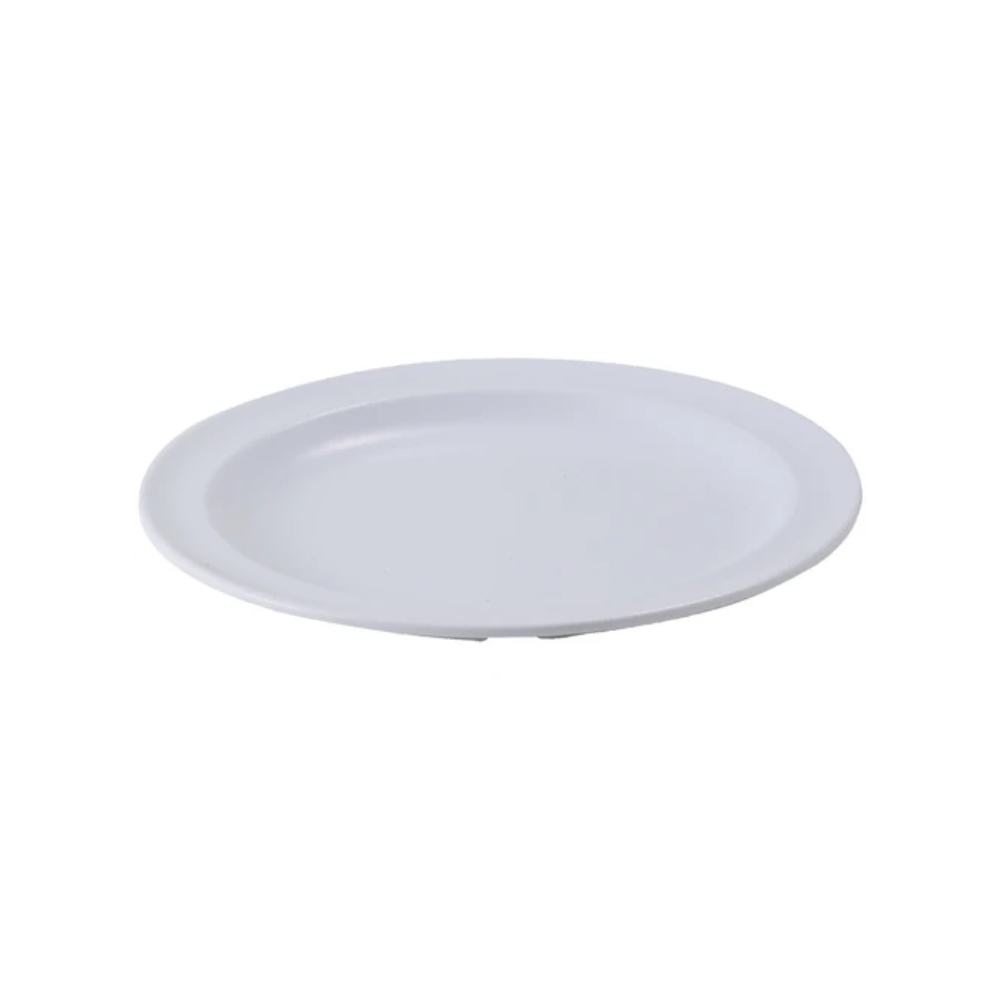 WHITE ROUND MELAMINE PLATE 10-1/4"