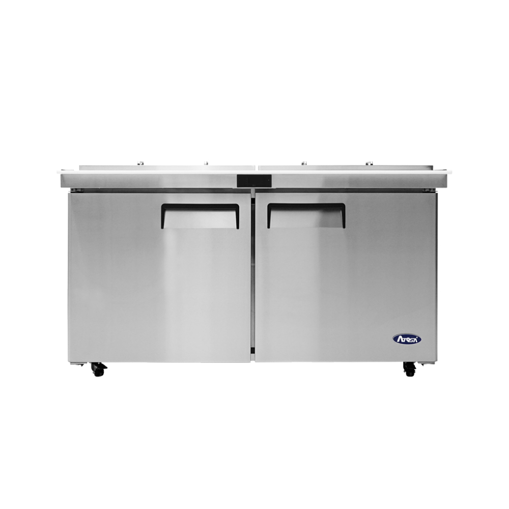 PREPARATION TABLE 60'' MEGA TOP 24 PANS, 17.2 CU/FT, NIGHT COVER
