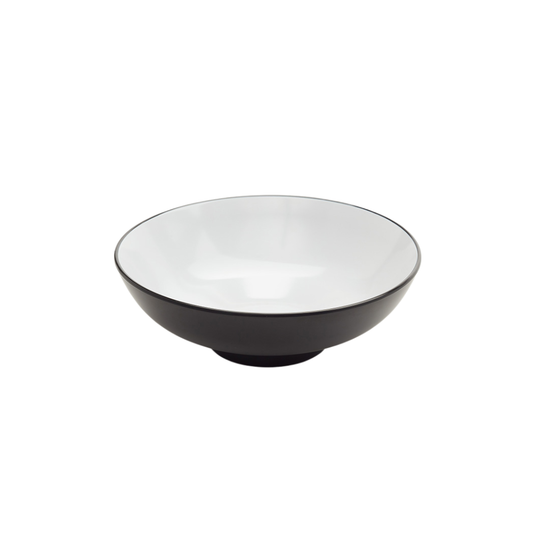NOODLE BOWL, MEL, RD., BLACK/ WHITE, .10" DIA X 3-3/8" H – 56 OZ