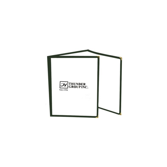 MENU COVER 3 PANEL 8 GREEN LEATHERETTE – 1/2 X 11