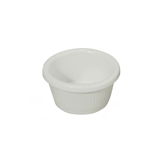 RAMEKIN EN MÉLAMINE CANNELÉ, BLANC, 2 OZ