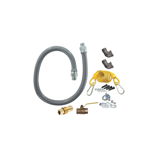 48" 3/4" GAS CONNECTOR KIT-STANDARD SNAP QUICK-DISCONNECT, 2 ELBOWS