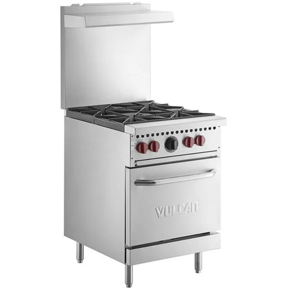 CUISINIÈRE 24", 4 FEUX OUVERTS, FOUR SPACE SAVER, 143000BTU, GAZ/PRO