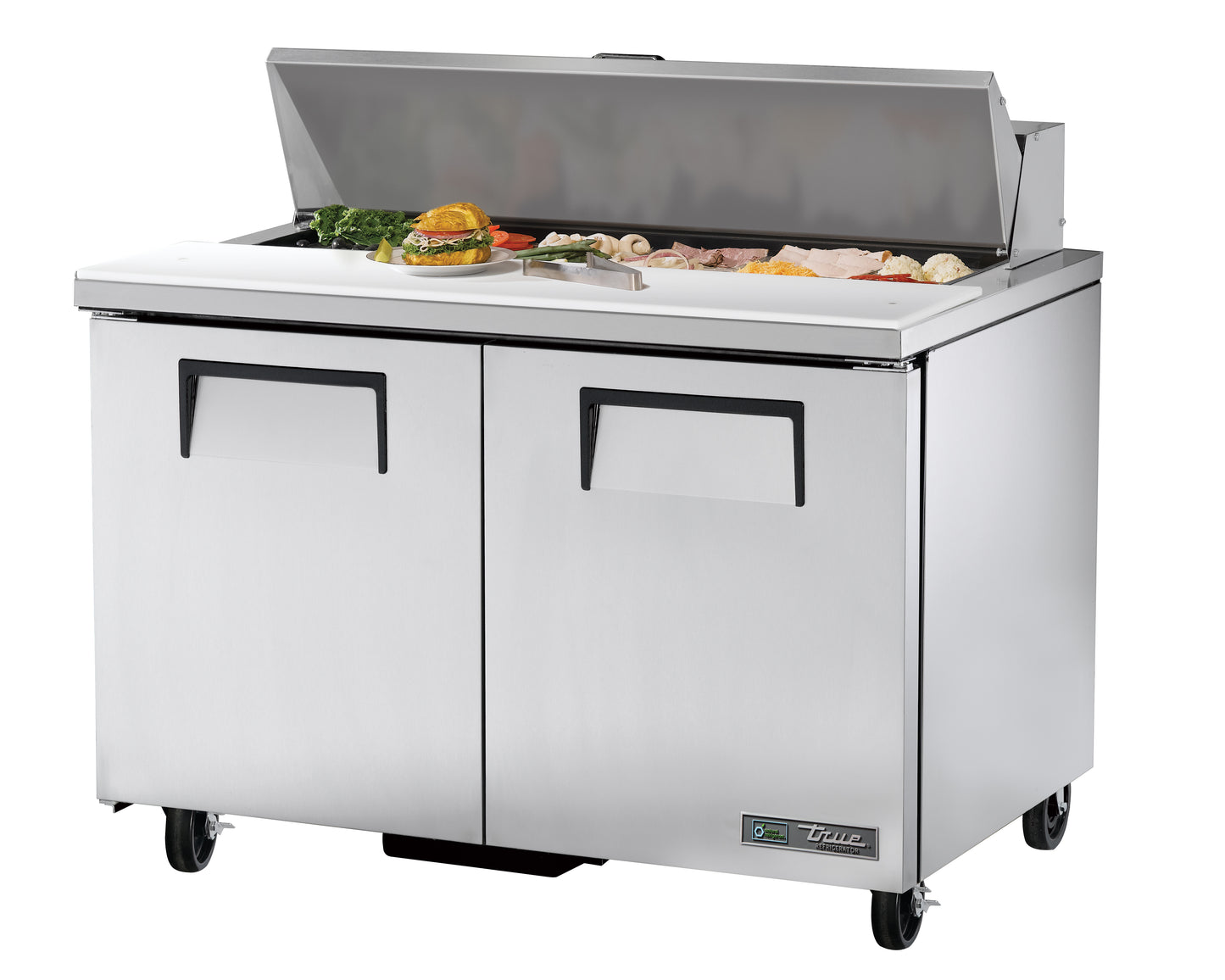 PREPARATION TABLE REFRIGERATED 2 SOLID DOORS, 12 PANS, 48.5"X30"X36.75"H
