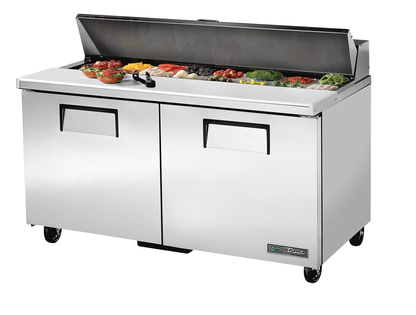 PREPARATION TABLE REFRIGERATED 2 SOLID DOORS, 16 PANS, 60.5"x30"x36.75"H