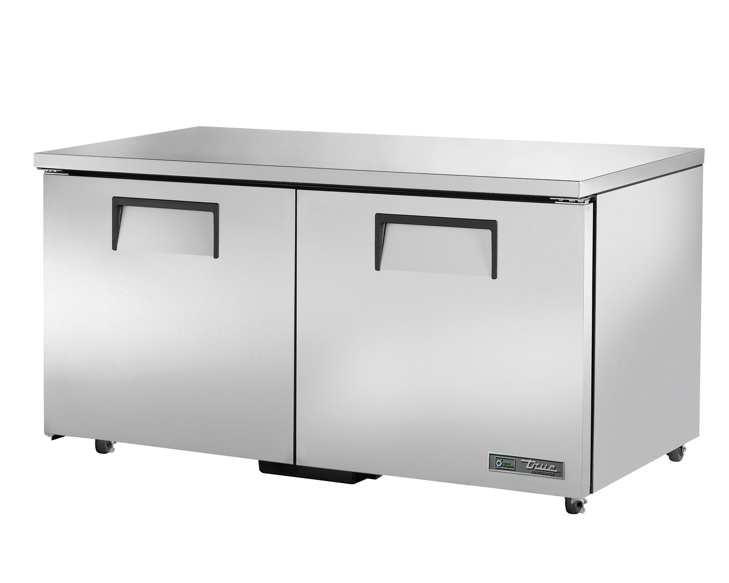 REFRIGERATOR UNDERCOUNTER 2 SOLID DOORS, 3" CASTERS, 60.5"x30"x29.75"H