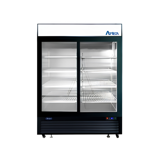 REACH-IN REFRIGERATOR 2 SLIDING DOOR BLACK, 44.9 CU/FT, 54.5"X30"X81"H