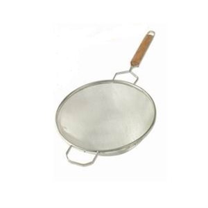 Strainer, Double Medium Mesh, 10.5" Diameter, Wood Handle