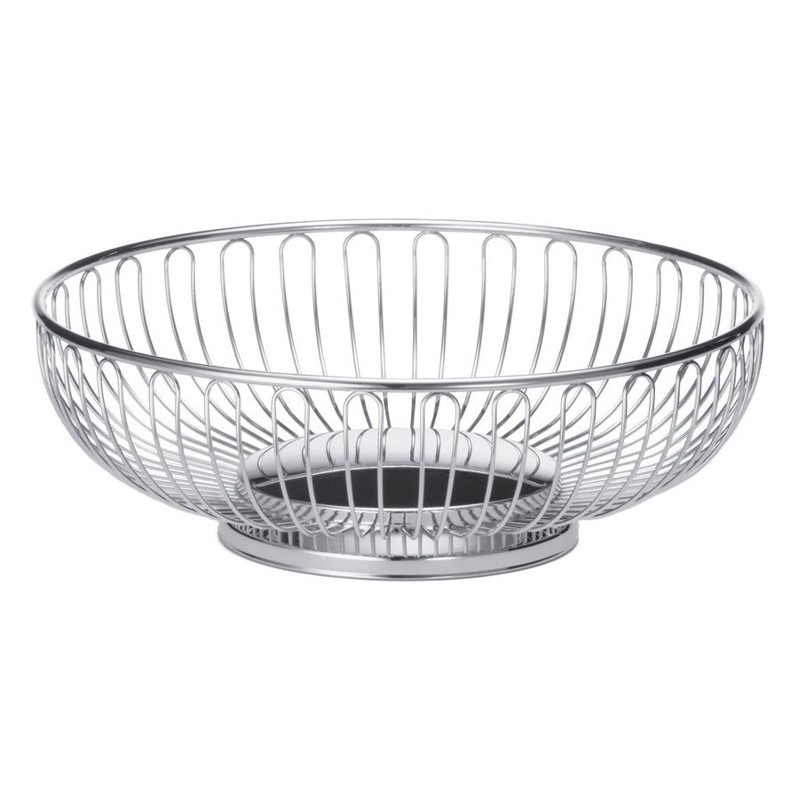 Basket, Oval, Chrome Plated, 5.5" Diameter, "Chalet"