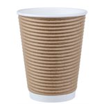 TASSES À CAFÉ ISOLÉES ET ONDULÉES 475ML - 100/PQ