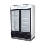 REACH IN REFRIGERATOR, 2 GLASS DOORS, 49CU/FT, 54.4" X 31.5" X 81"H