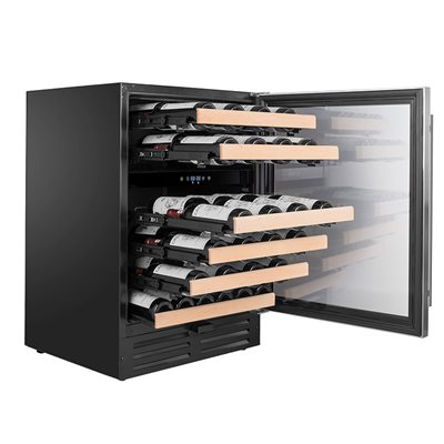 Built-In/Freestanding Stainless Steel Wine Cellar 24" , 46 Bottles Capacity, Two(2) Temperature Zones