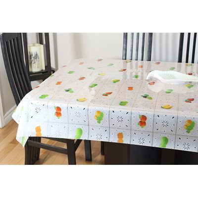 Nappe de Table "Dentelle Blanche avec Fruits", 54 Po x 25 Mètres