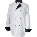 Chef Jacket, Medium, White With Black Contrast, "Economy Basic"