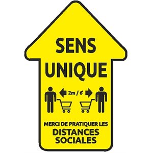 Floor Sign - Yellow Arrow (French)