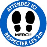 Floor Sign - 14" Round, Blue (french)