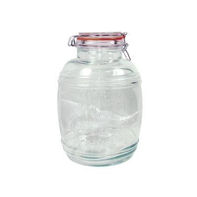 Storage Jar, Glass Construction, Clamp Top, 135 Oz (4L)