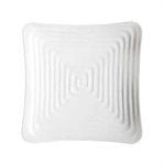 Plate (Ribbed Texture), Square, Melamine, White, 8.75"