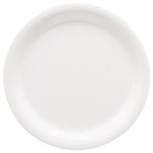 Assiette Ronde, En Mélamine, Bord Affiné, Blanc, 18.5 CM