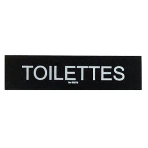 Sign "Toilettes" 2" x 8" Black